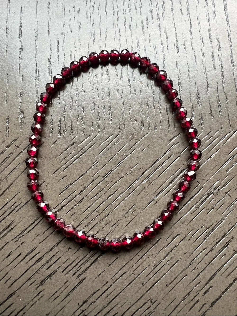 HQ Faceted garnet bracelet 4mm SIZE 7’